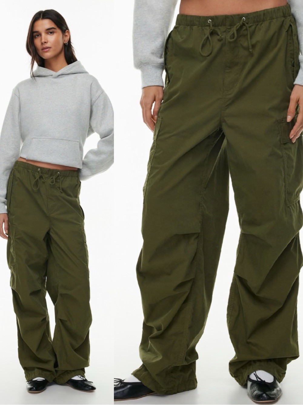 TNA NEW Squad Pocket Parachute Pant in Fatigue size Small
